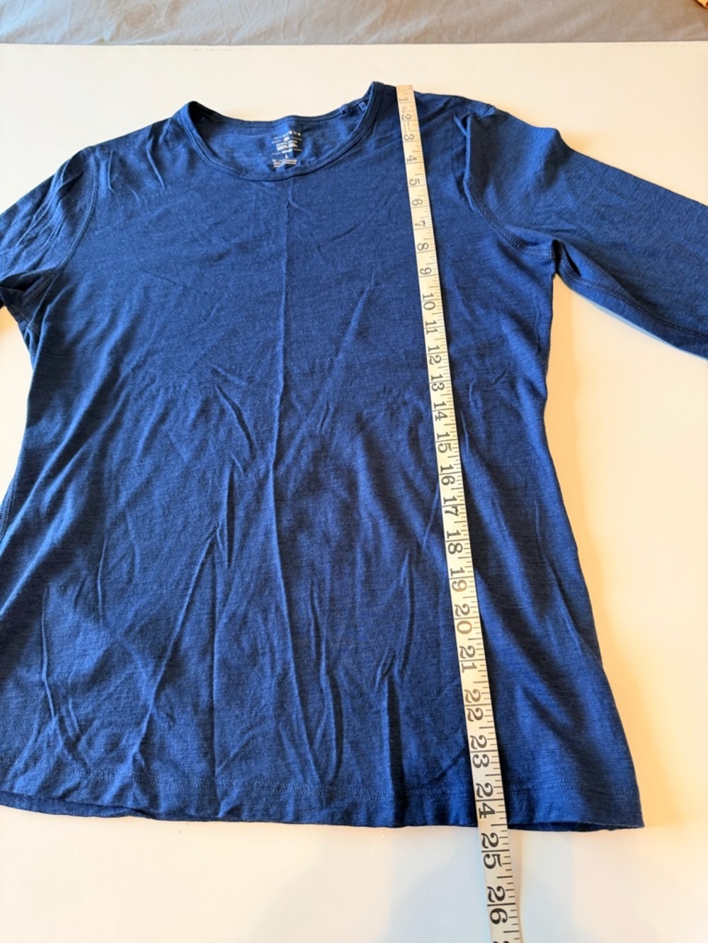 Menique 100% merino Wool Thermal long sleeve tshirt, blue, size L - Picture 5 of 9